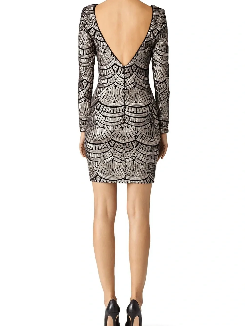 Dress the Population Art Deco Metallic Lola Sheath - Size Small - Picture 3 of 8